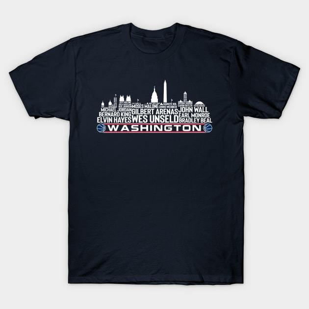 Washington State Basketball Team All Time Legends Washington D.C skyline T-Shirt by Legend Skyline